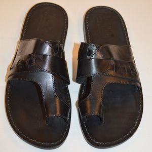 Neiman Marcus Men's Black Leather Sandals Size 10
